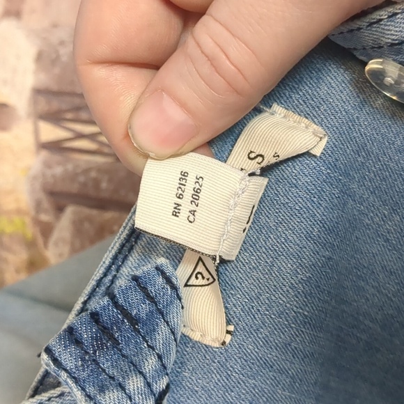 GUESS los Angeles denim fringe ankles jumpsuit size 2 - Picture 7 of 9